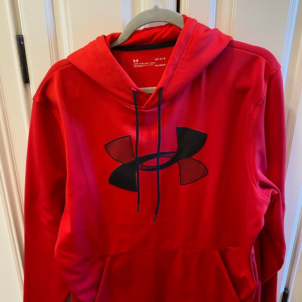 Under Armour Red Hoodie with Black Logo